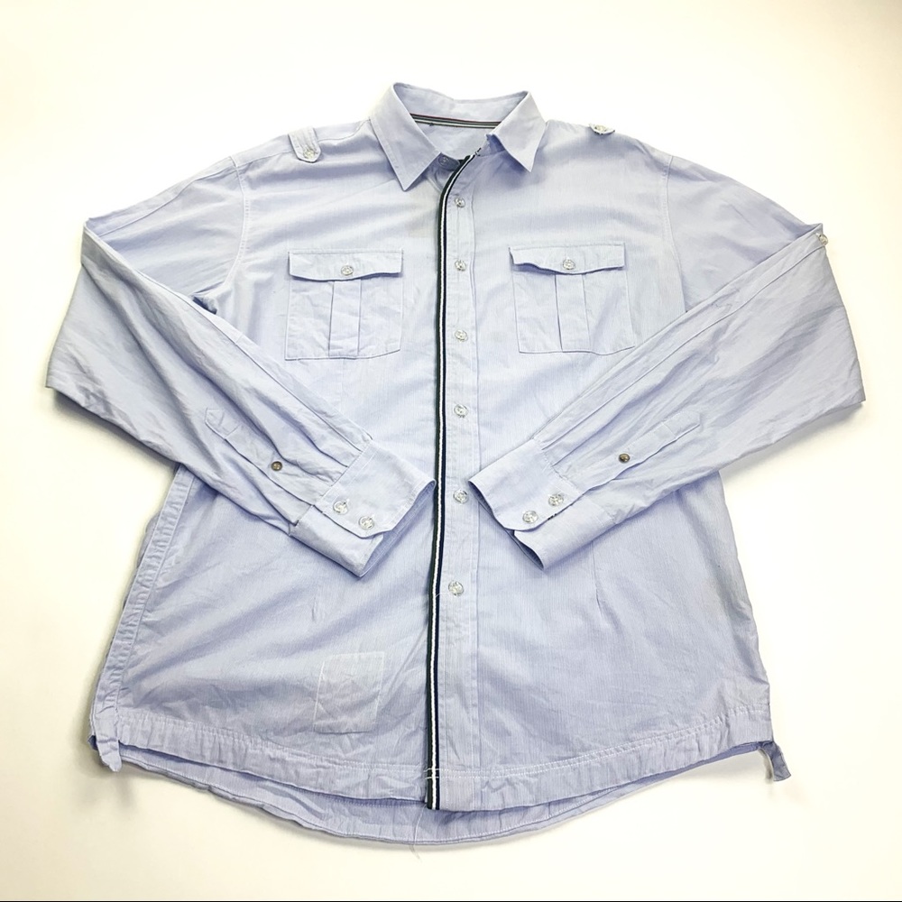 Zanerobe Australia Button Front Shirt Blue Large